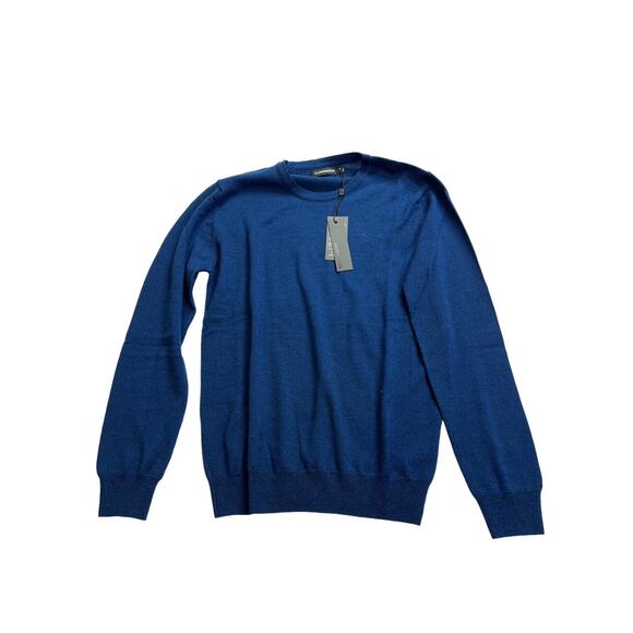 NWT J. Lindeberg Lyle True Merino Crew Neck Pullover, Nautical Blue,‎ Medium - Picture 2 of 6